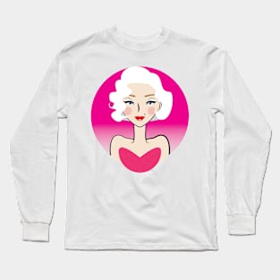 Marilyn in Pink Long Sleeve T-Shirt